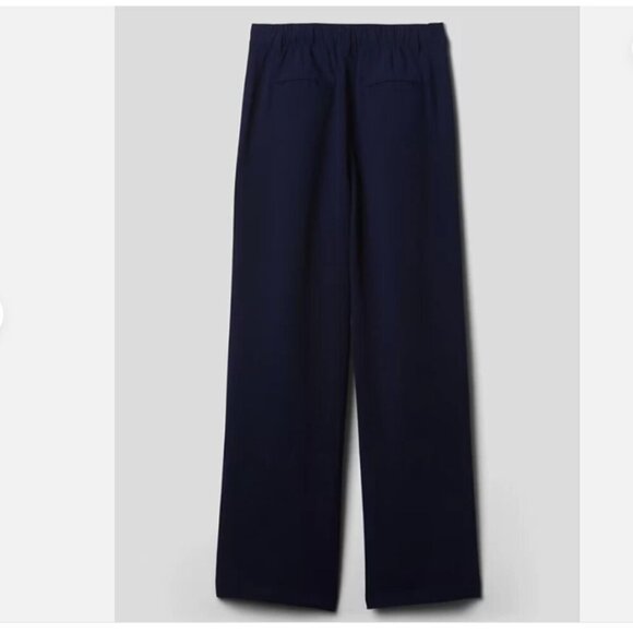 GAP Easy Crepe Drapey PLEATED Navy Blue Loose Straight Pants Size 12 TALL RT$80 - Picture 8 of 14